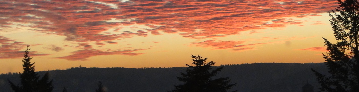 Foto: Abendrot über der Frankenwarte